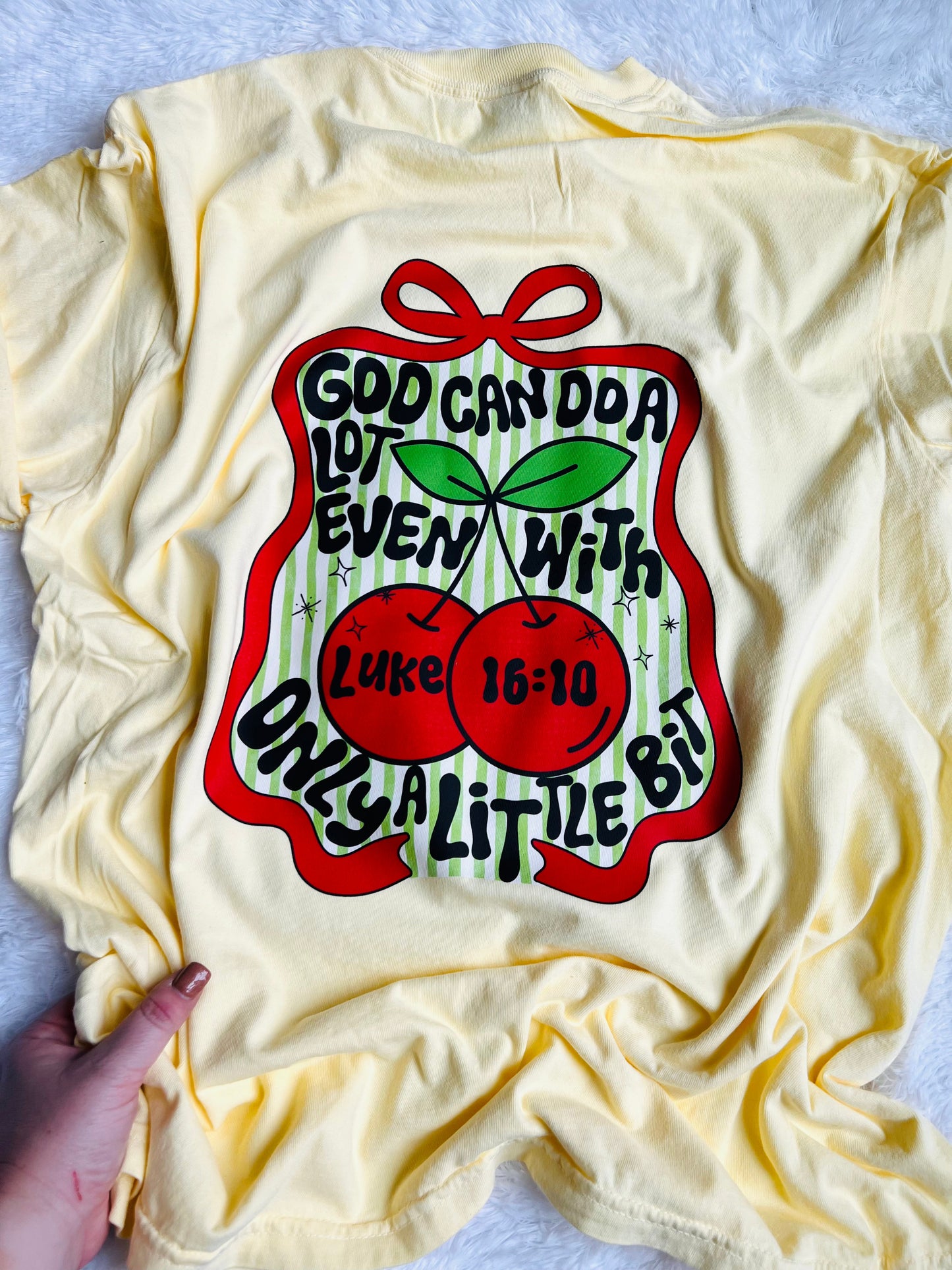 He Can Do A Lot Cherry Graphic Tee - RTS