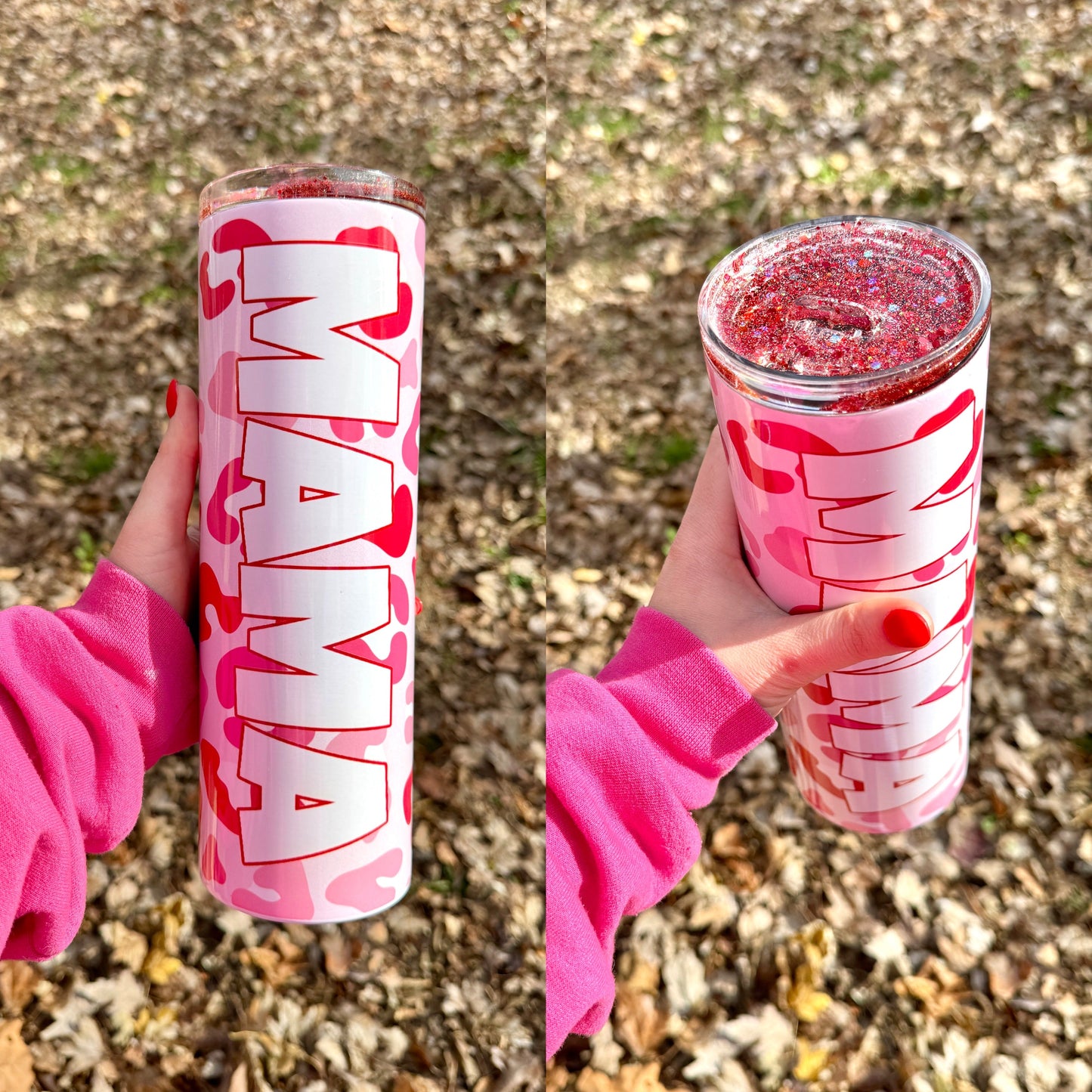 Custom name glitter tumbler