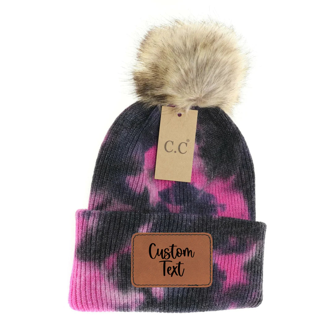 Adult Tie Dye Pom Beanie