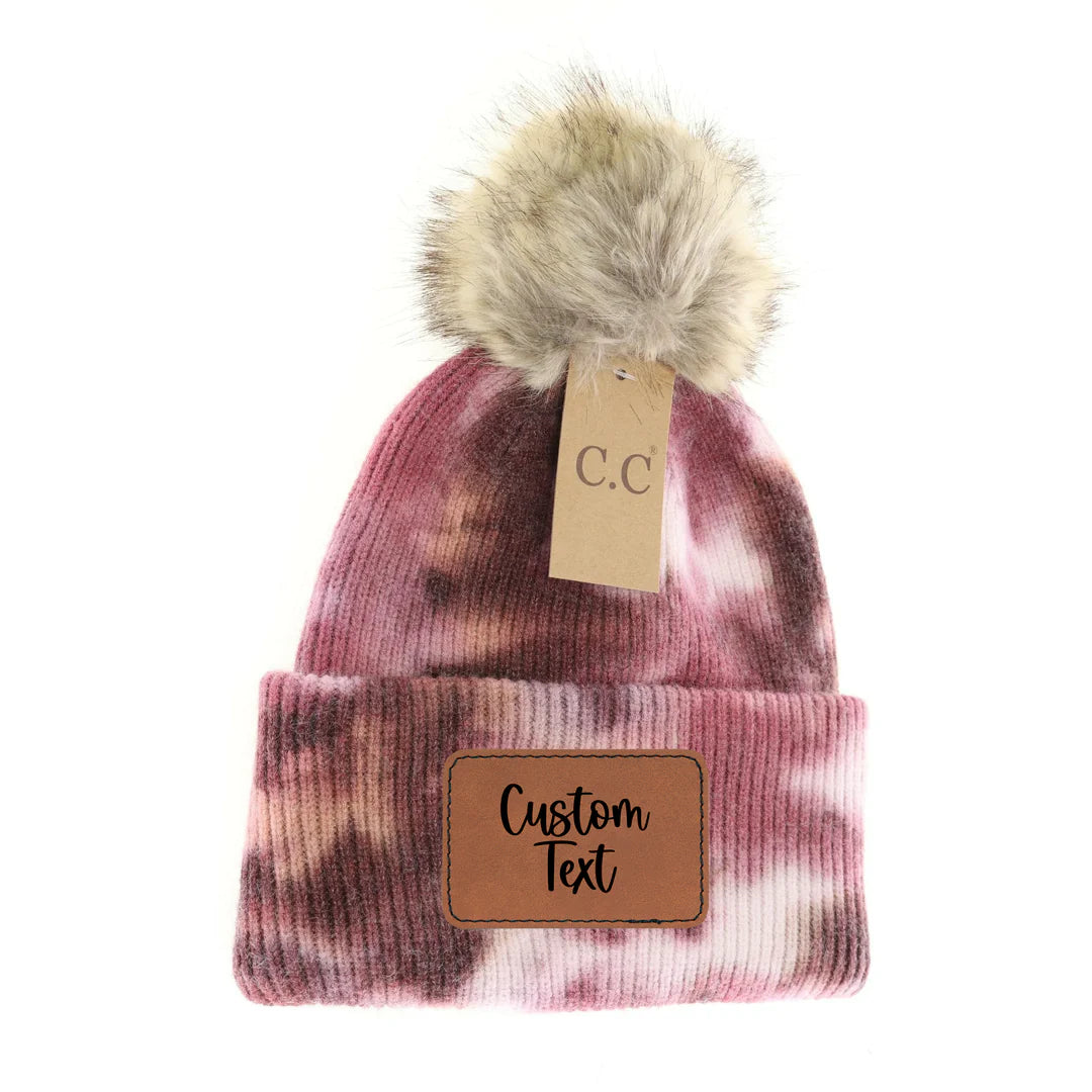 Adult Tie Dye Pom Beanie