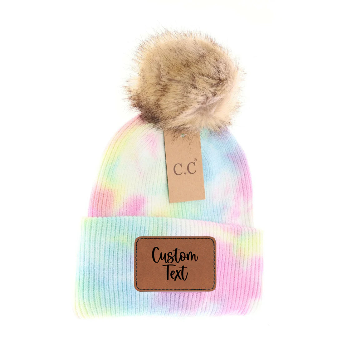 Adult Tie Dye Pom Beanie