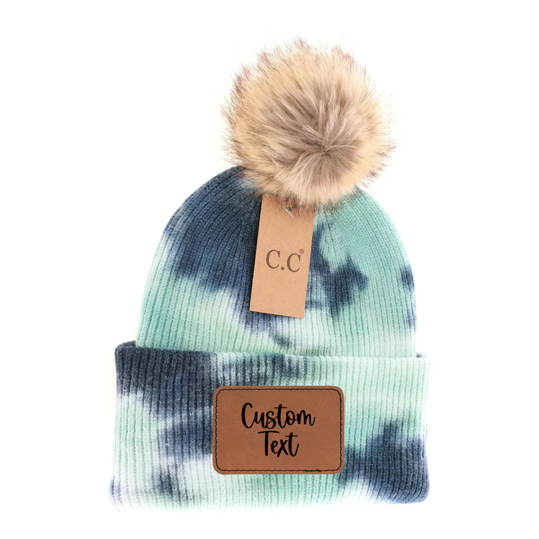 Adult Tie Dye Pom Beanie