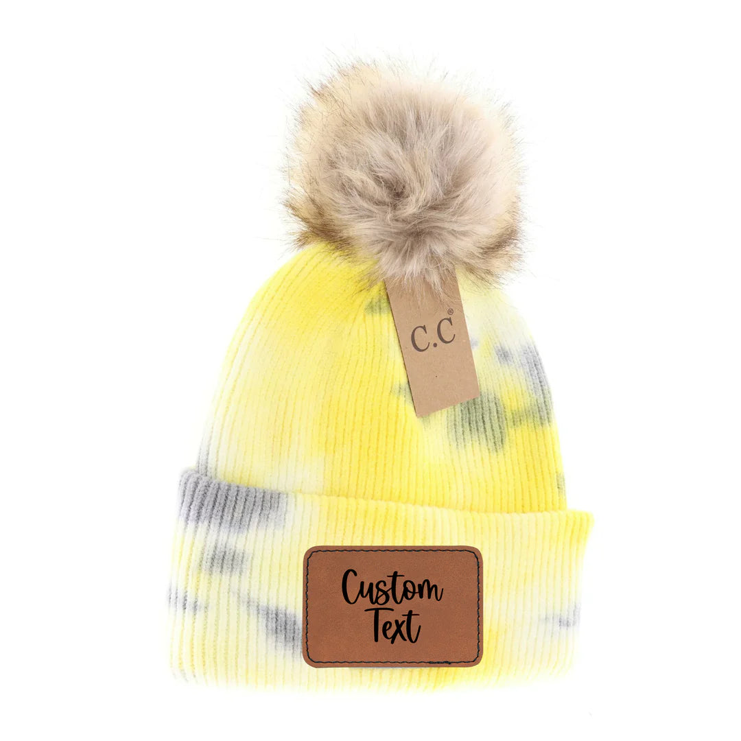 Adult Tie Dye Pom Beanie