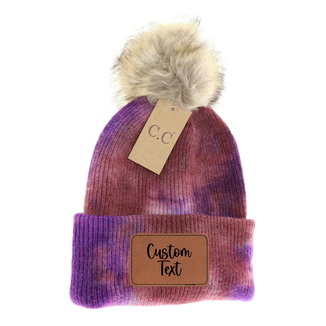 Adult Tie Dye Pom Beanie