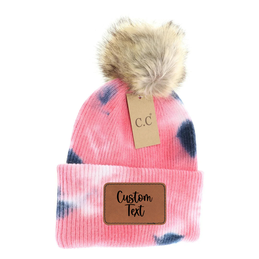 Adult Tie Dye Pom Beanie