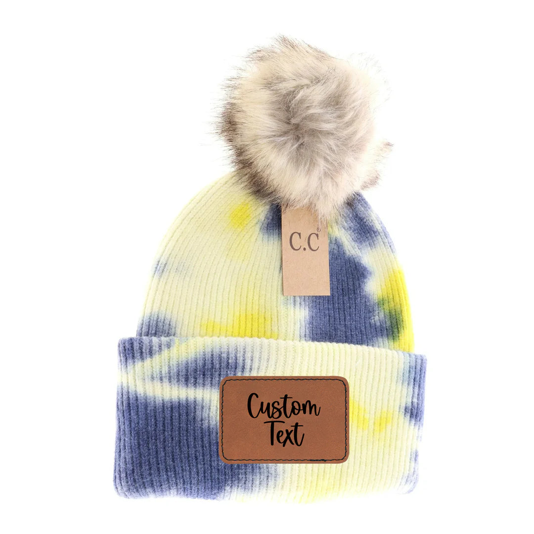 Adult Tie Dye Pom Beanie