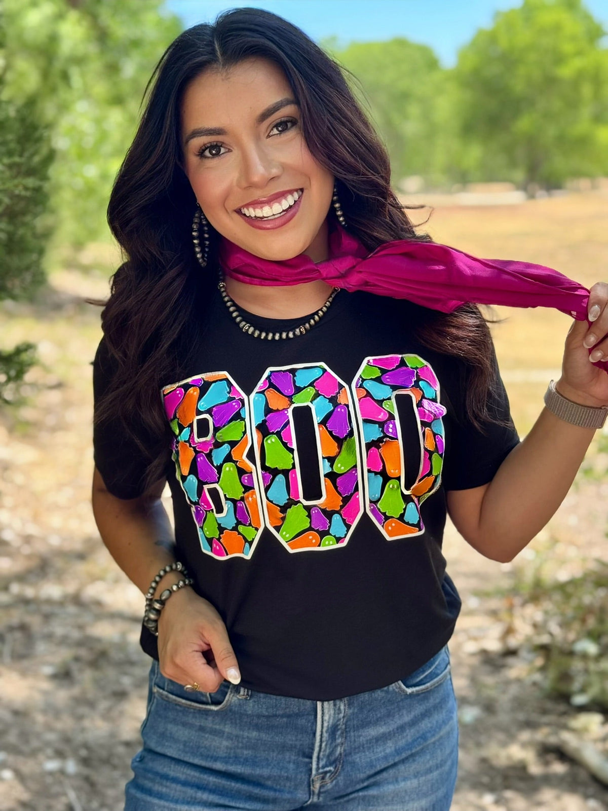 Boo with Colorful Ghosts Tee