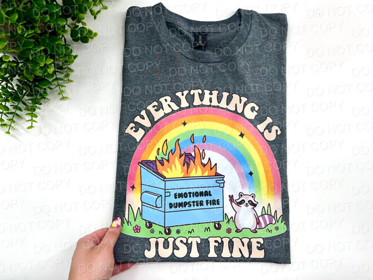 EVERYTHING IS JUST FINE | GILDAN HEATHER GREY