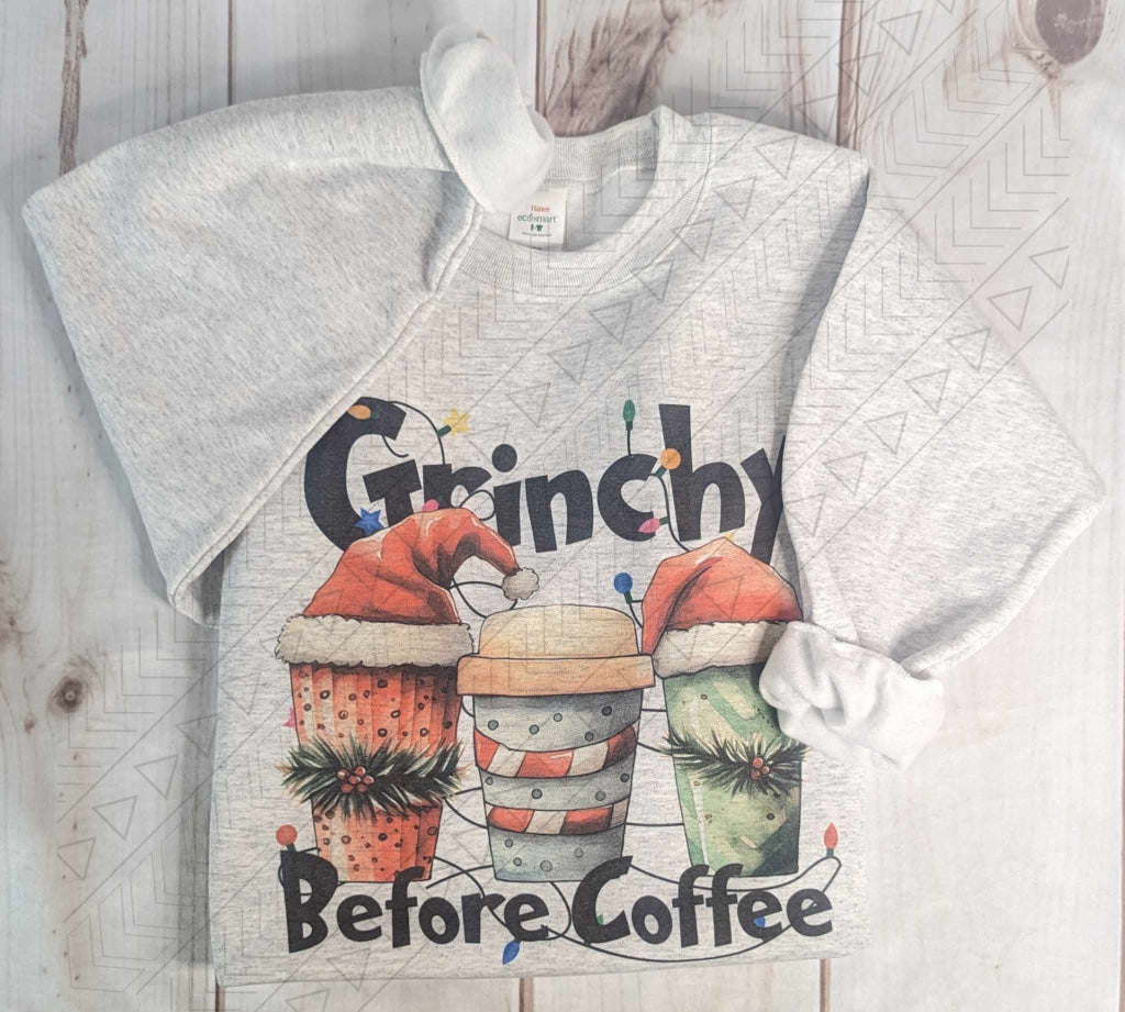 Grinchy Before Coffee Sweatshirt Shirts & Tops