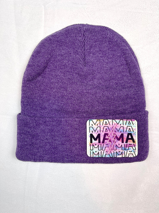 Mama purple beanie