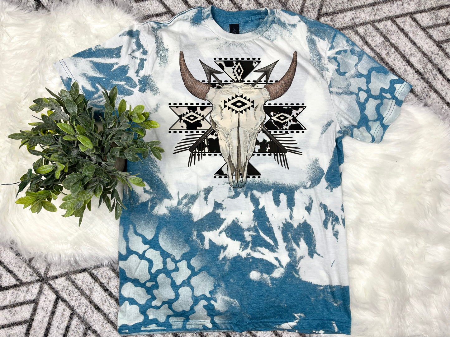 Aztec skull bleached tshirt